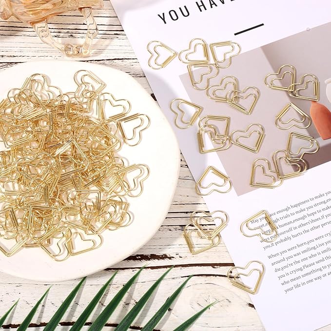 Gold Heart Paper Clips: Adorable Office Essentials for Every Desk