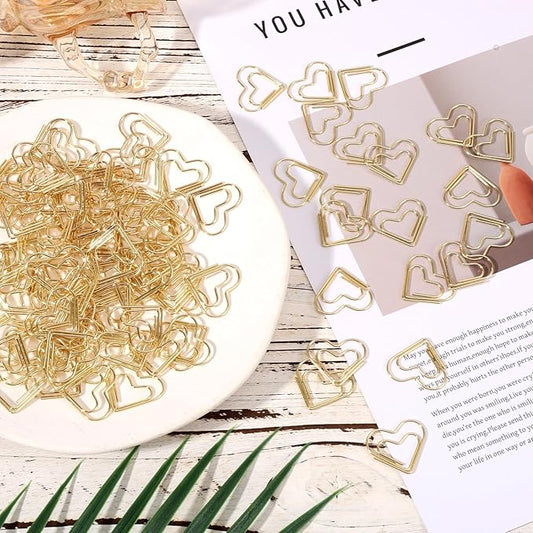 Gold Heart Paper Clips: Adorable Office Essentials for Every Desk